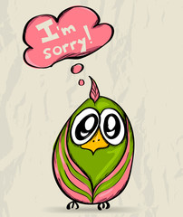 Obraz premium Poster with funny bird.