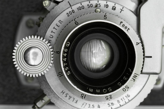 Vintage Camera Lens Closeup