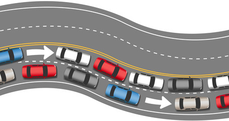 Fototapeta premium Cars travel traffic go one direction