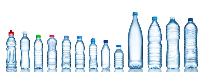 Sierkussen Many water bottles isolated on white © chones