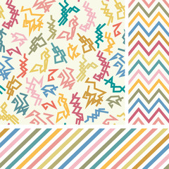 Colorful zigzag seamless set