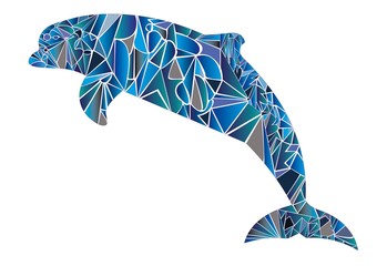 Obraz premium illustrazione di delfino composto da colori