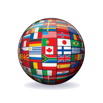 Flags Globe. Sphere with Flags of the World