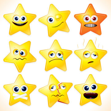 Funny Stars Emoticons