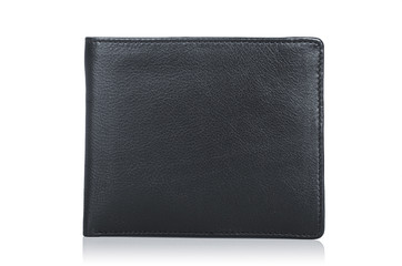 Leather wallet isolated on the white