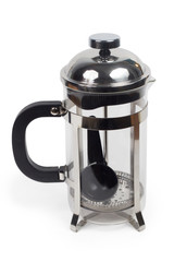teapot kettle glass tea shiny metal isolated
