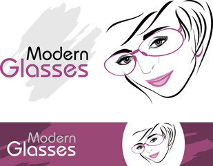 Stylish modern glasses. Icons for design