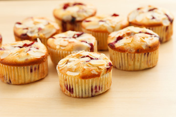 muffins with almond and blueberries