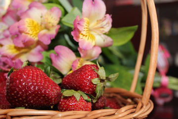 Strawberries in a basket