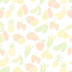 Fruits and vegetables seamless pattern.