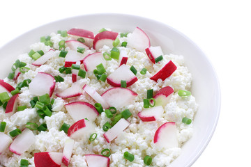 Cottage cheese with radish