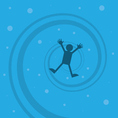 Figure drowning sinking to the bottom