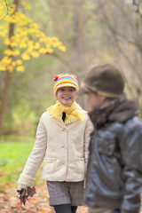 two little young kids having fun