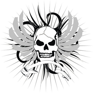 skull tribal tattoo sticker in vector format
