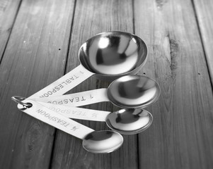 stainless steel measuring a spoons