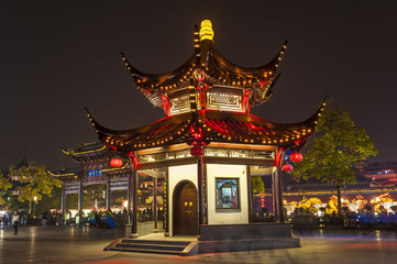 The pavilion at night in Confucian Temple, Nanjing