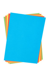 Colourful paper on a white background. Clipping path included.