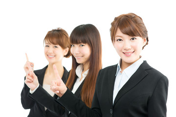 Beautiful asian businesswomen isolated on white background