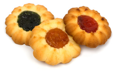 Sweet pastry cookies isolated on white background