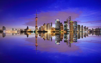 Fototapeta premium Lujiazui Finance&Trade Zone of Shanghai at New dawn landmark sk