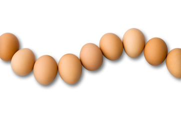 Nine Egg Arranged in Curve