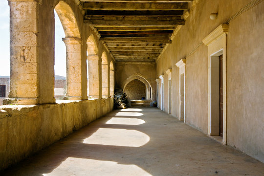 Gallery of monastery Arkadi on Crete, Greece