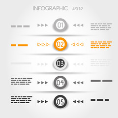 orange infographic with small arrows and ring