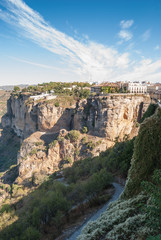 Fototapeta na wymiar Piękny krajobraz z Ronda, miasteczko w Andaluzji, Hiszpania