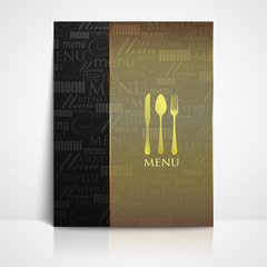 restaurant menu design with spoon, fork and knife