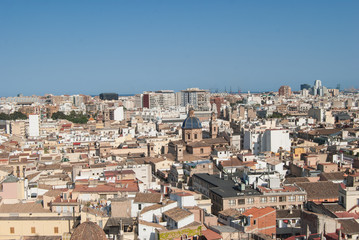 Fototapeta na wymiar Aerial View Of Valencia From the Miguelete The Tower Near the C
