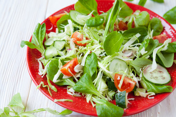 crispy vegetable salad on a platter