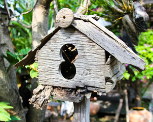 Old wooden birdhouse