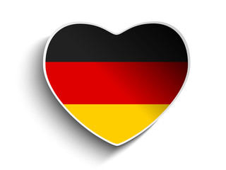 Germany Flag Heart Paper Sticker