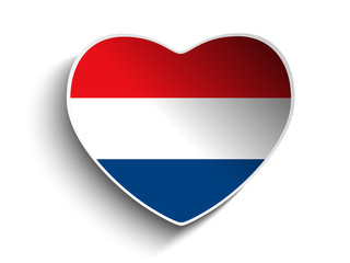 Fototapeta premium Netherlands Flag Heart Paper Sticker