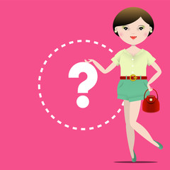 A fashion girl with hand empty to show off a product