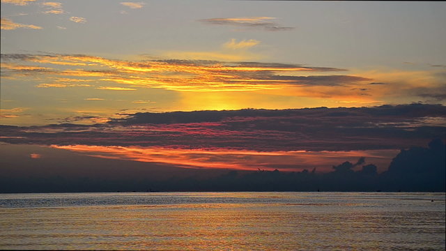 sunrise over an ocean in Bali, Indonesia. with audio