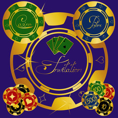 Background with casino chips