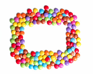 Rahmen aus Schokolinsen