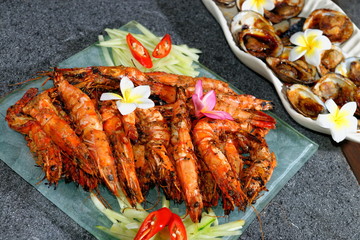 Grilled Seafood & Lobster, Grilled Lobster, Jumbo Prawns