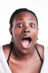 African woman in shock