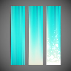 set of blue striped banners