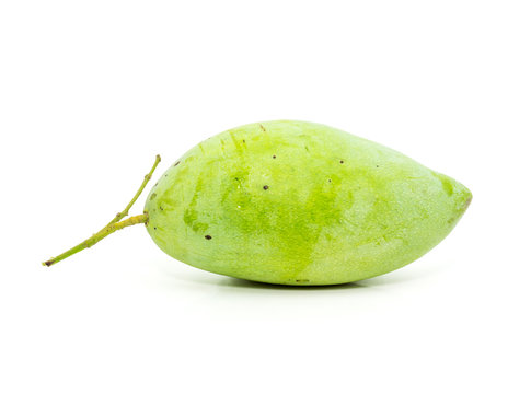 Green Mango Isolated On A White Background