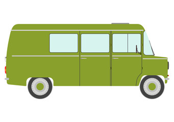 Green vintage van