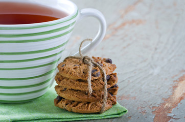 Teacup with cookies