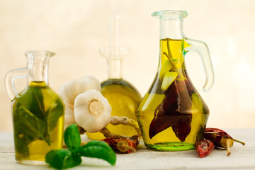 oil flavored with herbs abd spices