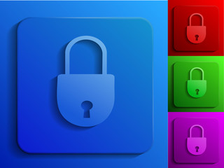 closed lock monochrome icons