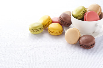 コーヒーカップとマカロン