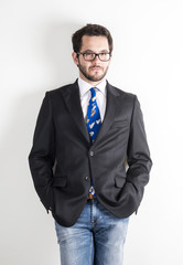 Fototapeta premium young businessman on white background