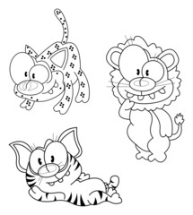 Cartoon big cats