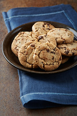 Chocolate chip cookies on a plate